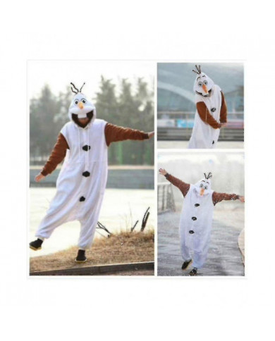 Olaf Frozen Adult Snowman Costume Kigurumi Pyjamas Pyjamas Ozq Haute Qualité