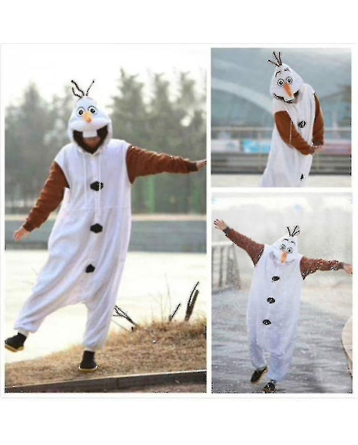 Olaf Frozen Adult Snowman Costume Kigurumi Pyjamas Pyjamas Ozq Haute Qualité