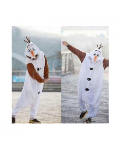 Olaf Frozen Adult Snowman Costume Kigurumi Pyjamas Pyjamas Ozq Haute Qualité