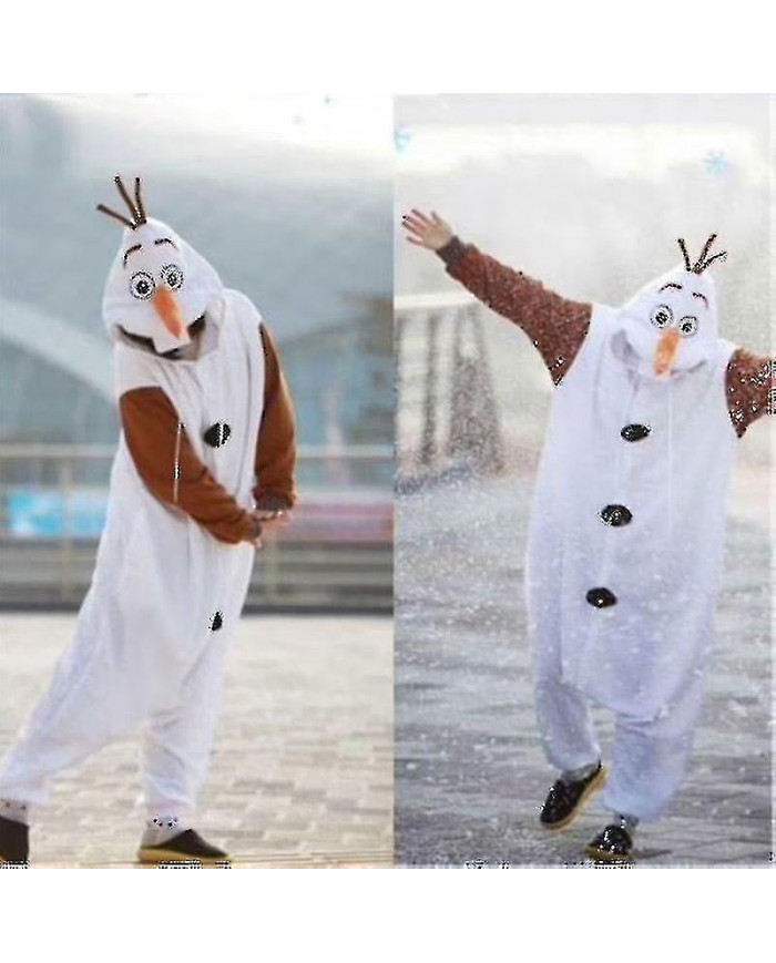 Olaf Frozen Adult Snowman Costume Kigurumi Pyjamas Pyjamas Ozq Haute Qualité