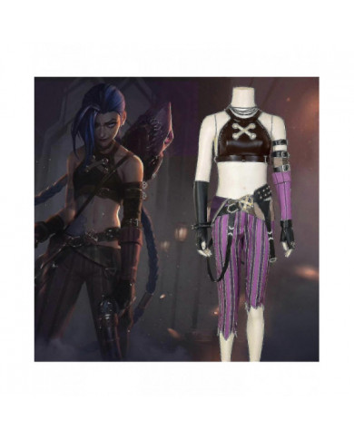 Crit Loli Jinx Costume Loose Cannon Cosplay Outfit Femme Halloween Carnaval Costume