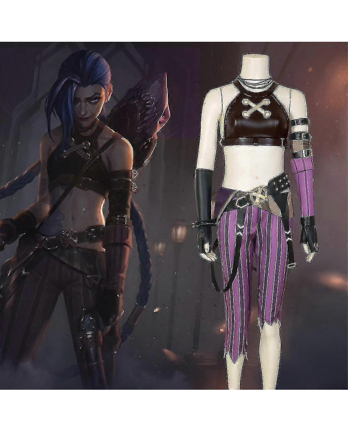 Crit Loli Jinx Costume Loose Cannon Cosplay Outfit Femme Halloween Carnaval Costume