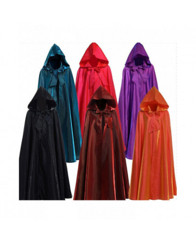 Couleur unie Long Cape Hooded Tie Up Bowknot Cloak Party Costume Accessoires