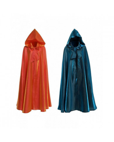 Couleur unie Long Cape Hooded Tie Up Bowknot Cloak Party Costume Accessoires