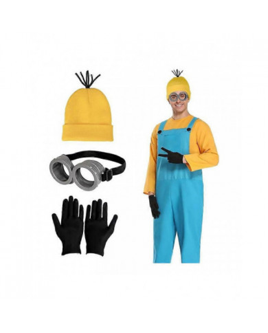 3 PCS Minions Cosplay Costume Homme Steampunk Lunettes Lunettes Décoratives Bonnet Chapeaux Noir Gants Set Femmes [...]