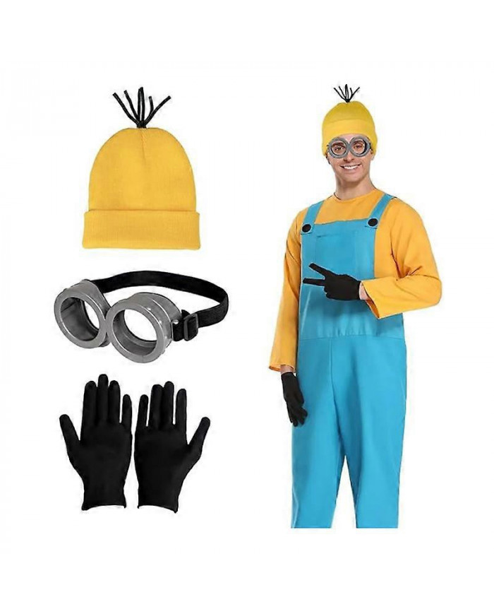 3 PCS Minions Cosplay Costume Homme Steampunk Lunettes Lunettes Décoratives Bonnet Chapeaux Noir Gants Set Femmes [...]