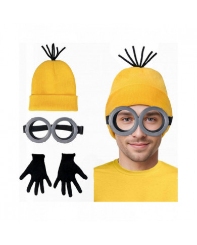 3 PCS Minions Cosplay Costume Homme Steampunk Lunettes Lunettes Décoratives Bonnet Chapeaux Noir Gants Set Femmes [...]
