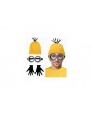 3 PCS Minions Cosplay Costume Homme Steampunk Lunettes Lunettes Décoratives Bonnet Chapeaux Noir Gants Set Femmes [...]