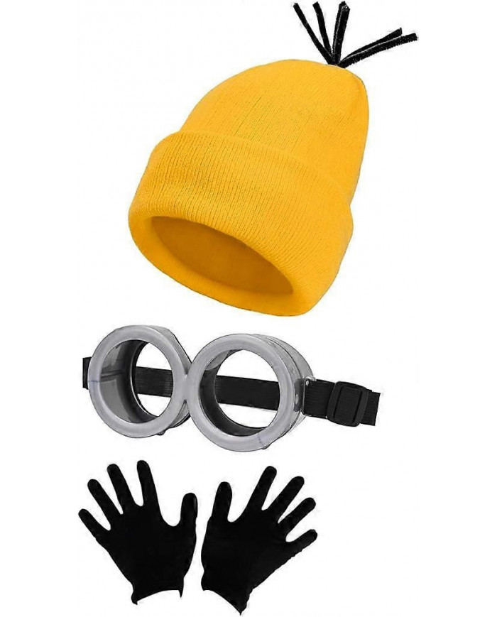 3 PCS Minions Cosplay Costume Homme Steampunk Lunettes Lunettes Décoratives Bonnet Chapeaux Noir Gants Set Femmes [...]