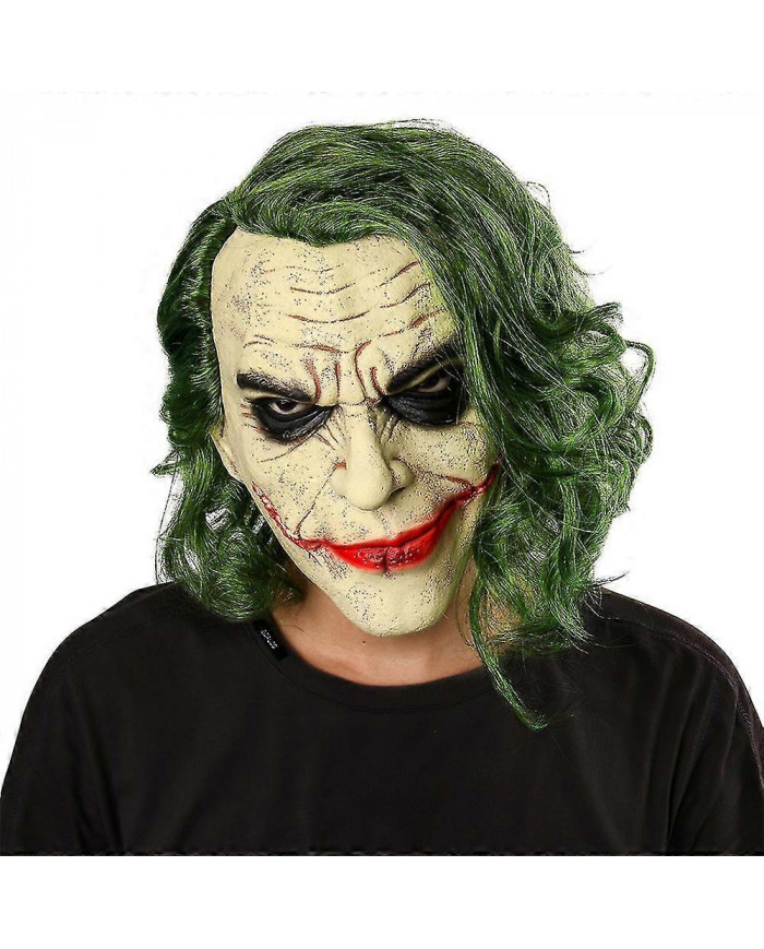 Masque Joker d’Halloween, Masque en latex de clown d’horreur cosplay, Perruque aux cheveux blancs, Pour costume de [...]