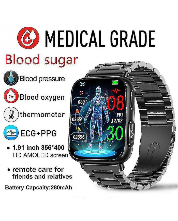 2023 Nouvelle Glycémie Smartwatch Hommes 1,91 Pouces 365 * 400 Hd Écran Ecg + ppg Montre Intelligente Surveillance [...]