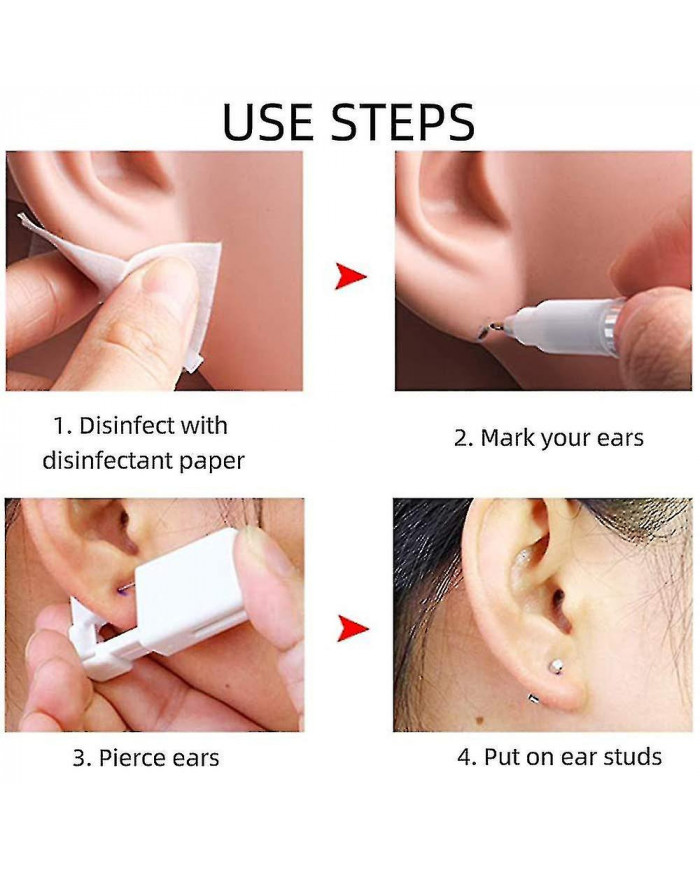 Pistolet de perçage d’oreille avec clous d’oreille, paquet de 8 outils jetables de pistolet de perçage d’oreille [...]