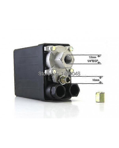 Vanne de commande de pressostat de compresseur d’air 3 phases 175psi 10bar 380v 20a de haute qualité - 1 port - [...]