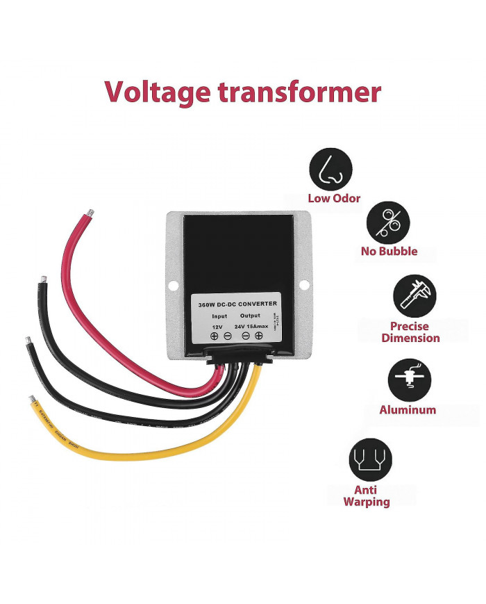 12V à 24V 15A 360W Convertisseur DC 360W Convertisseur Cc