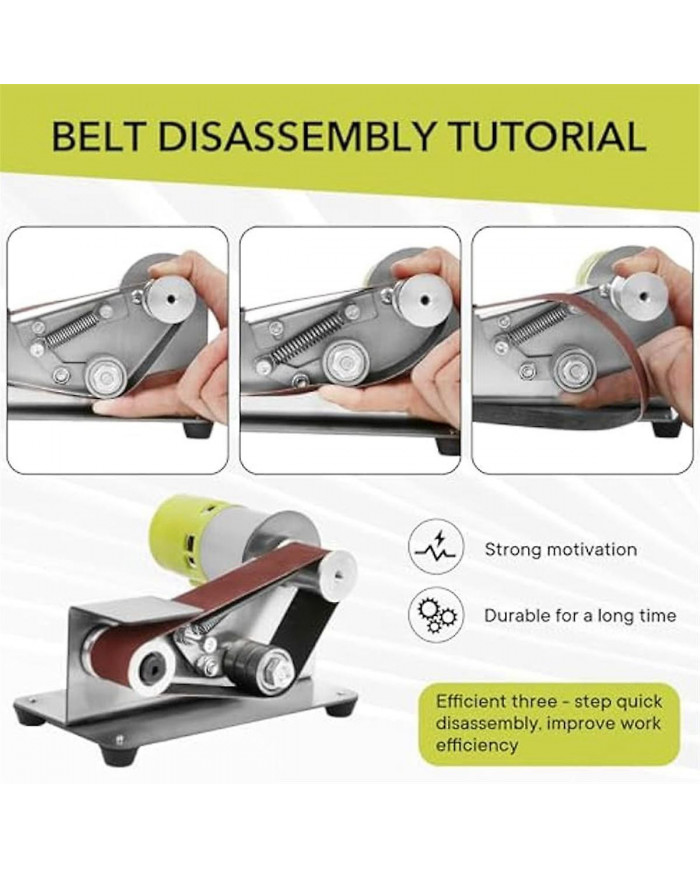 Prise d’Eu, ponceuse à bande, aiguiseur de couteau électrique à vitesse réglable, meuleuse à bande à 15 degrés, [...]