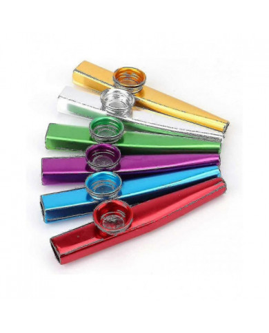 24-pack Kazoos en métal avec 24 Pcs Kazoo Flute Diaphragmes 6 couleurs, bon compagnon pour ukulélé, violon