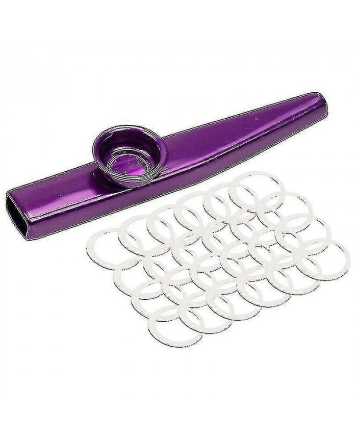 24-pack Kazoos en métal avec 24 Pcs Kazoo Flute Diaphragmes 6 couleurs, bon compagnon pour ukulélé, violon
