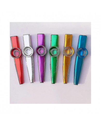 24-pack Kazoos en métal avec 24 Pcs Kazoo Flute Diaphragmes 6 couleurs, bon compagnon pour ukulélé, violon