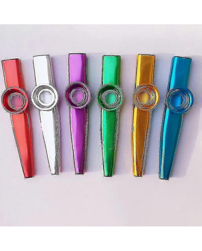 24-pack Kazoos en métal avec 24 Pcs Kazoo Flute Diaphragmes 6 couleurs, bon compagnon pour ukulélé, violon
