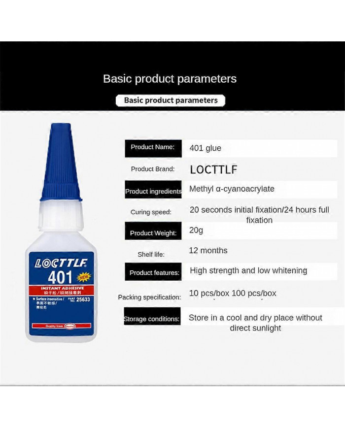 1-5pcs Loctite Henkel 401 (20ml) Super Colle Adhésive Instantanée