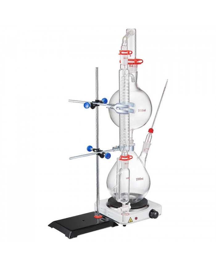 Kit de distillation d’huiles essentielles, appareil de distillation de 2000 ml, kit de distillation de verrerie [...]