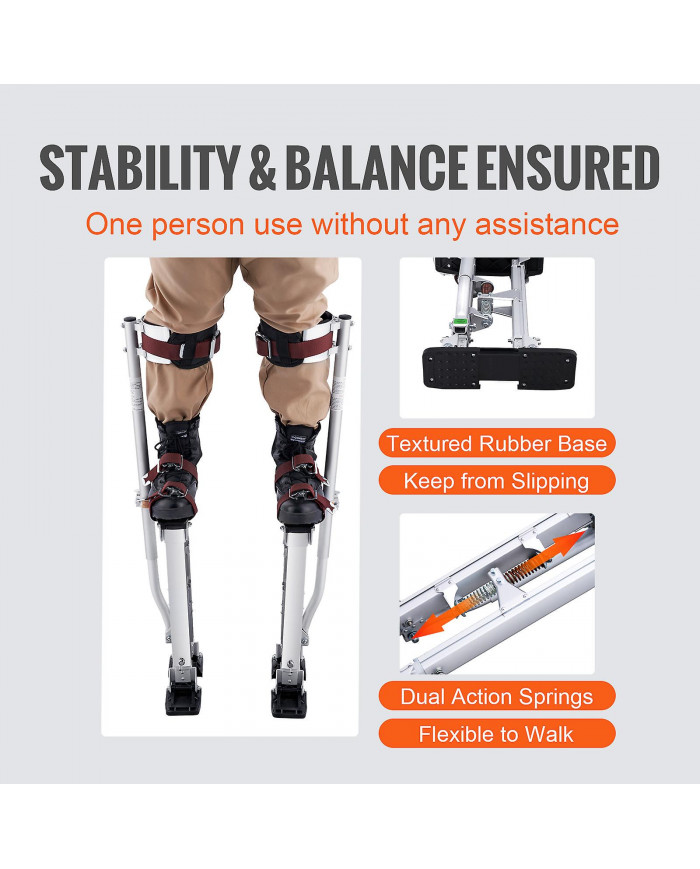 Échasses de cloisons sèches, échasses à outils en aluminium réglables de 18 '' à 30 '' pour la peinture de plaques [...]