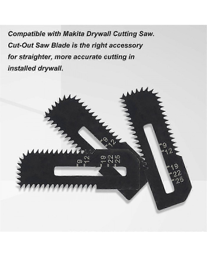 6-Pack Drywall Cut-Out Saw Blades for Cordless Cut-Out Saw, Cuts Drywall Up to 1-3/16Inch Thick (Depth Markings)