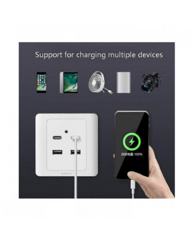Prise USB Typec Chargeur mural USB Prise de charge avec ports USB