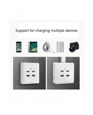 Prise USB Typec Chargeur mural USB Prise de charge avec ports USB