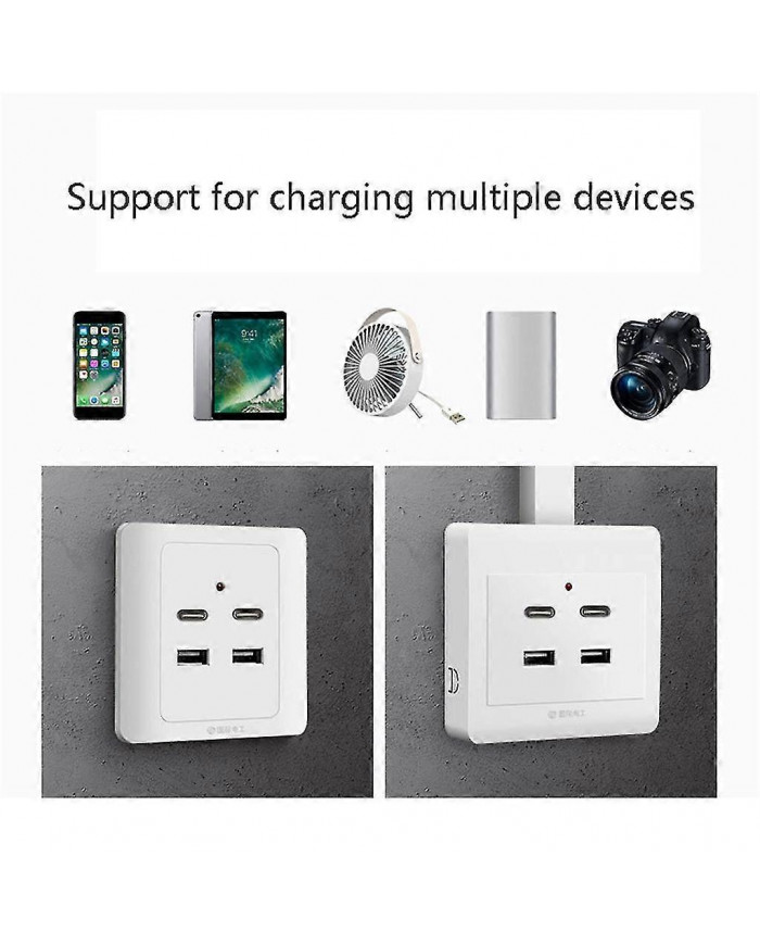 Prise USB Typec Chargeur mural USB Prise de charge avec ports USB