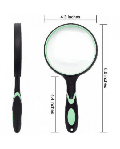 Grande loupe 10x loupe de lecture portative pour les personnes âgées et les enfants - 100mm 4 pouces lentille [...]
