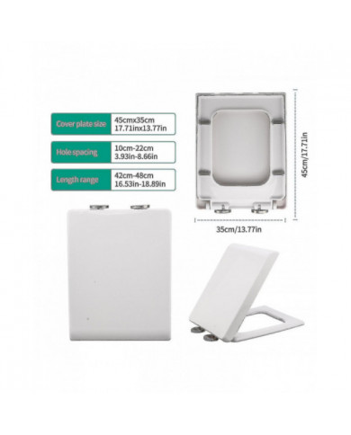 Sièges de toilettes Fermer Pp Forme carrée allongée Accessoires de salle de bain Durable Robuste 06C-PP Couvercle [...]