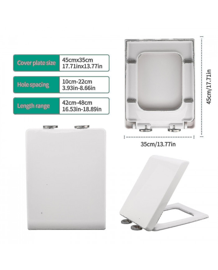 Sièges de toilettes Fermer Pp Forme carrée allongée Accessoires de salle de bain Durable Robuste 06C-PP Couvercle [...]