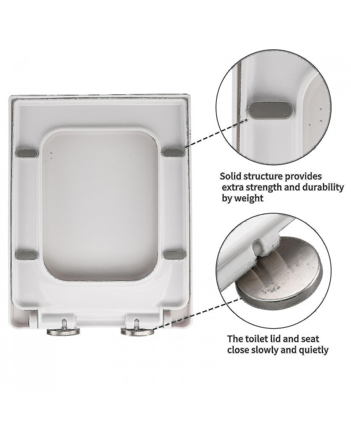 Sièges de toilettes Fermer Pp Forme carrée allongée Accessoires de salle de bain Durable Robuste 06C-PP Couvercle [...]