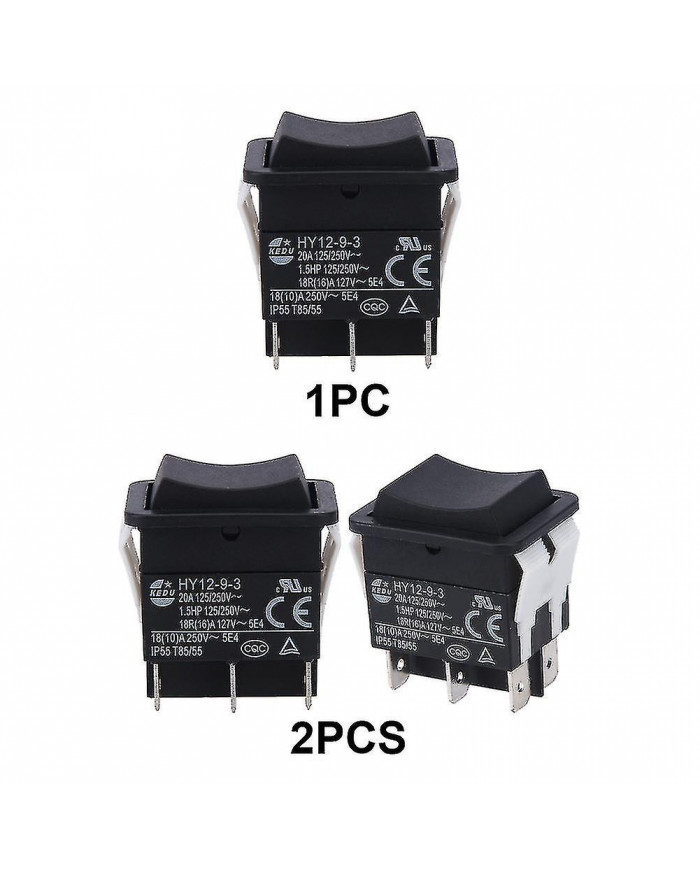 HY12-9-3 Petit industriel On Off Rocker Switch Push Button Boat Arc ABS Durable