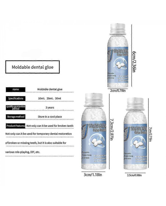 Ciment dentaire permanent pour une réparation dentaire solide - Kit d’obturation de cavité pour prothèses dentaires