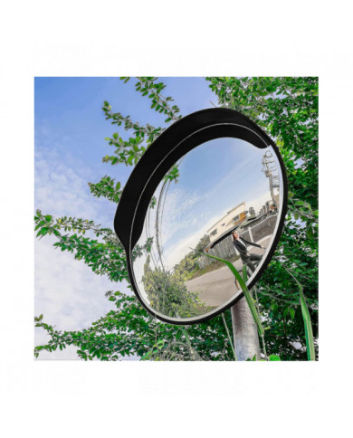 Miroir de circulation 30 cm, Professionnel, Résistant aux intempéries, Robuste, Intérieur et extérieur, Noir