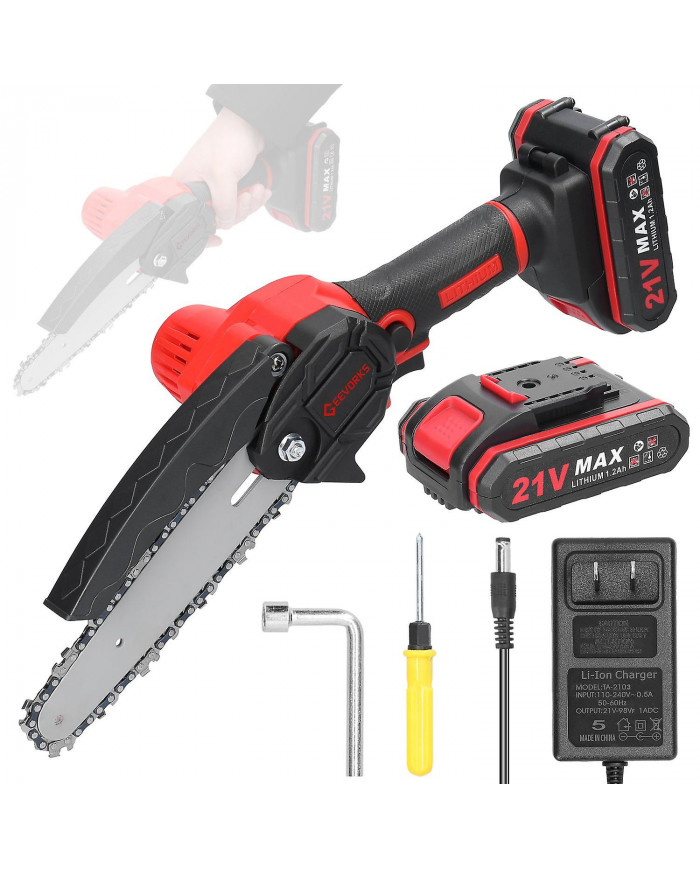 21V 6 pouces Portable Électrique Scies D’élagage Petit Bois Fendage Tronçonneuse Brosse Moteur Une Main Woodwo