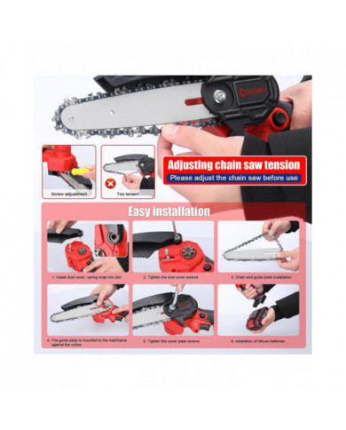 21V 6 pouces Portable Électrique Scies D’élagage Petit Bois Fendage Tronçonneuse Brosse Moteur Une Main Woodwo