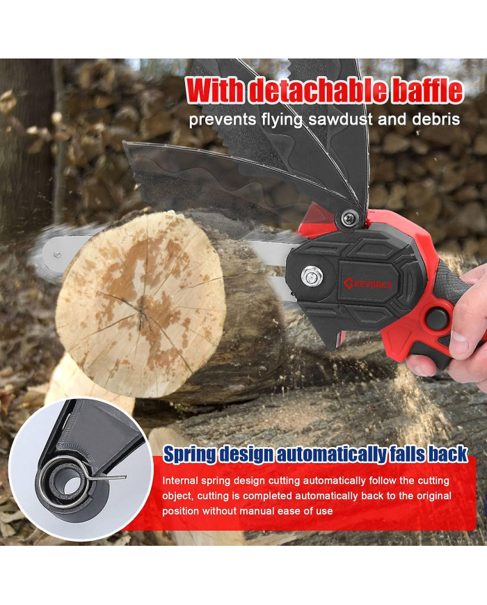 21V 6 pouces Portable Électrique Scies D’élagage Petit Bois Fendage Tronçonneuse Brosse Moteur Une Main Woodwo