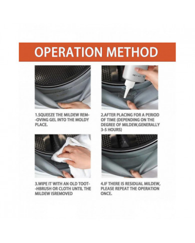 2x Gel Dissolvant De Moisissure Pour Anneau En Caoutchouc De Machine À Laver, Bande D’étanchéité De Réfrigérateur, [...]