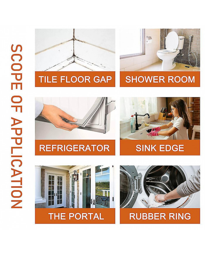 2x Gel Dissolvant De Moisissure Pour Anneau En Caoutchouc De Machine À Laver, Bande D’étanchéité De Réfrigérateur, [...]