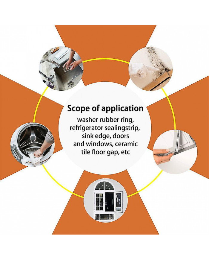 2x Gel Dissolvant De Moisissure Pour Anneau En Caoutchouc De Machine À Laver, Bande D’étanchéité De Réfrigérateur, [...]
