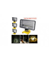 Led Work Light 204w 8600 Lm lampe de poche pour Dewalt Xr 18v 20v batterie au lithium