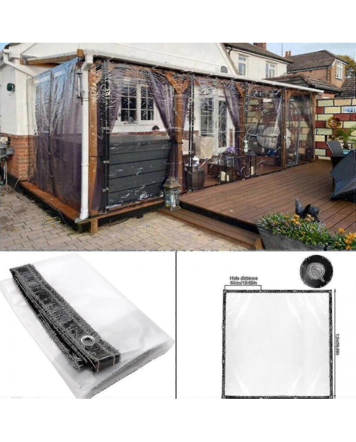 100% Nouveau, bâche transparente imperméable à l’eau w / œillets Heavy Duty Pvc Patio Plant Cover