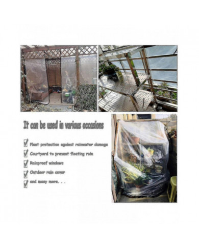 100% Nouveau, bâche transparente imperméable à l’eau w / œillets Heavy Duty Pvc Patio Plant Cover