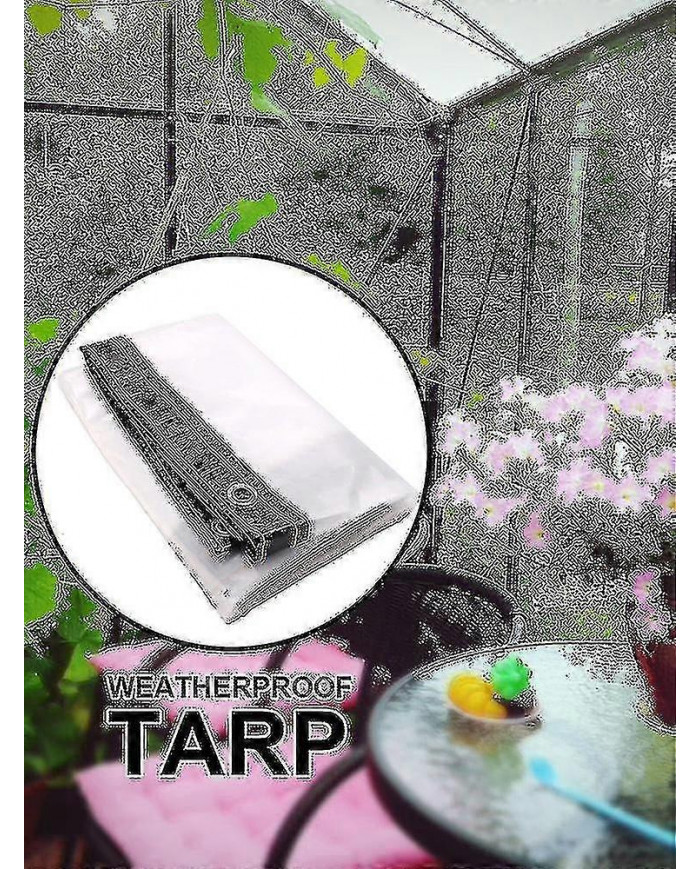 100% Nouveau, bâche transparente imperméable à l’eau w / œillets Heavy Duty Pvc Patio Plant Cover