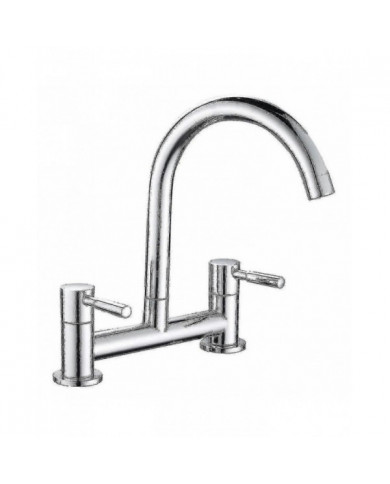 Robinet mélangeur d’évier de cuisine, robinet de mélangeur de cuisine à 2 trous, pont à double levier