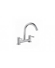 Robinet mélangeur d’évier de cuisine, robinet de mélangeur de cuisine à 2 trous, pont à double levier