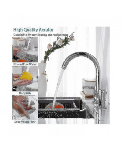 Robinet mélangeur d’évier de cuisine, robinet de mélangeur de cuisine à 2 trous, pont à double levier